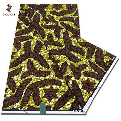 African Real Wax Print Fabric - 100% Cotton Soft Ankara Pagne Material for Dresses