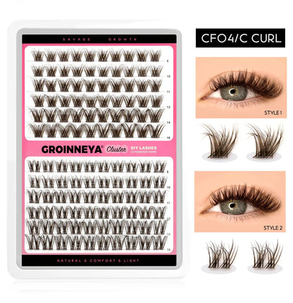 Lash Clusters Extension Kit – Fake Eyelashes Set with Lash Bond, Seal, and Applicator Tool for Makeup