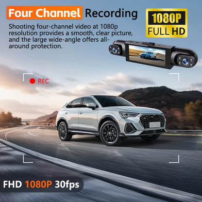 4-Channel 360° Dash Cam - Car Video Recorder with Night Vision, Parking Monitor & Loop Recording