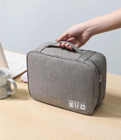 Waterproof Portable Cable Storage Bag – Digital Organizer for USB Cables, Chargers & Travel Accessories