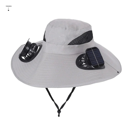 Solar Fan Hat - Breathable 3-Speed Cooling Visor Cap with UV Protection for Fishing & Summer