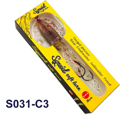TEASER Silicone Fishing Lure - Luminous Octopus Squid Soft Bait Wobbler Jig for Sea Fishing
