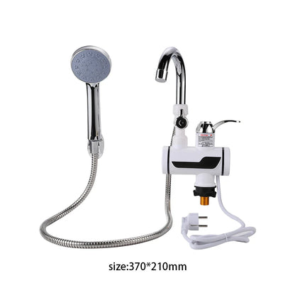 3000W Instant Electric Water Heater — EU Plug Digital Display Tankless Shower & Kitchen Faucet 220V
