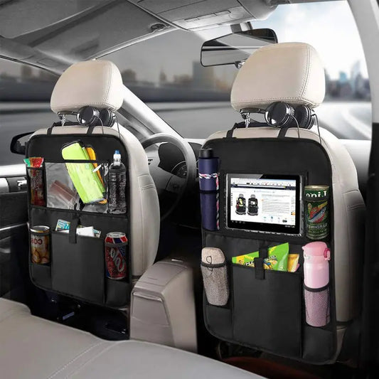 Car Backseat Organizer - Touchscreen Tablet Holder with Storage Pockets & Seat Back Protector