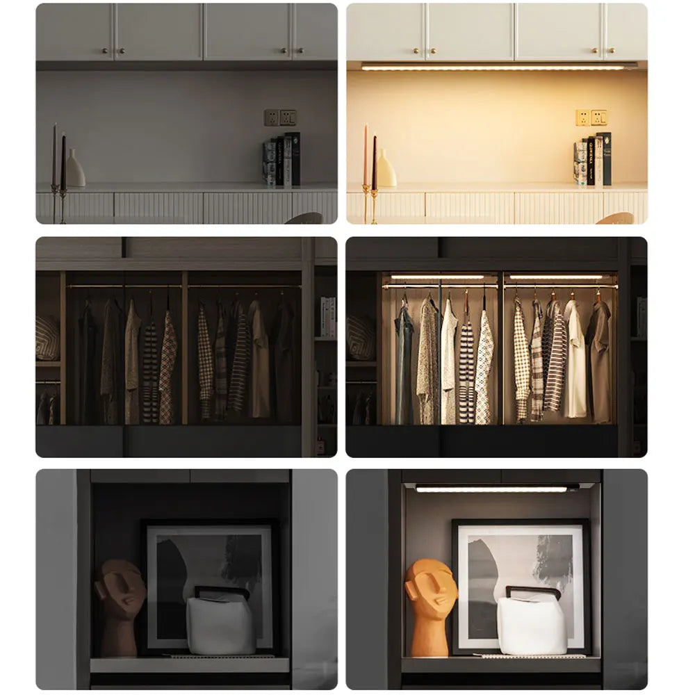 Versatile Lighting Solution: Bedroom Night Light Motion Sensor Lights - Wireless USB Under Cabinet Light for Kitchen, Bedroom, Wardrobe - Indoor Lighting Made Easy