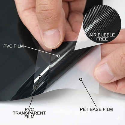 Ultra Gloss Piano Black Vinyl Wrap - PET Self-Adhesive Bubble-Free Car Wrap Film