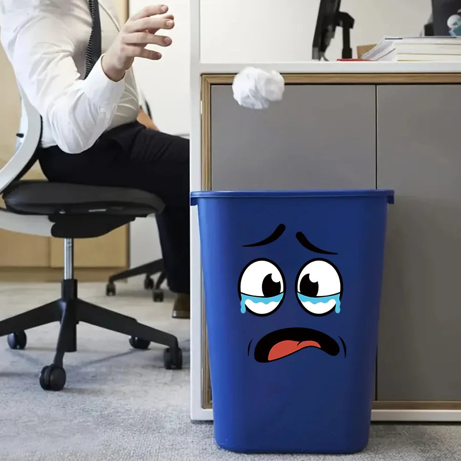 4-Sheet Cartoon Face Stickers - Self-Adhesive Decor for Trash Cans, Toilets & Home Surfaces