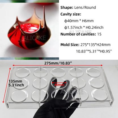 3D Polycarbonate Chocolate Mold - Sphere Diamond Chocolate Bomb & Bonbon Baking Mold for Professional Candy Making