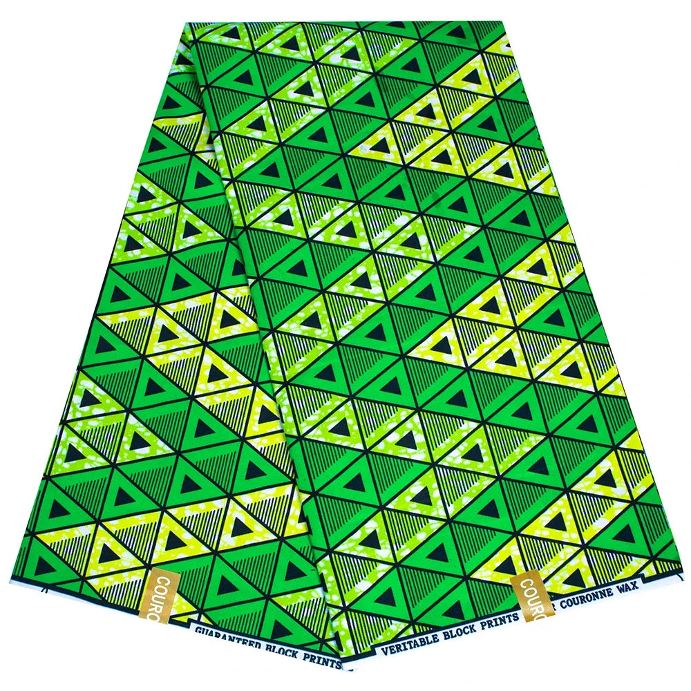 Ankara African Leaf Print Fabric - Real Wax Patchwork Sewing, Craft & DIY Textile Material