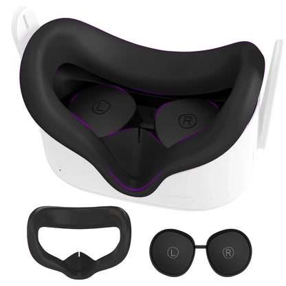 Face Pad Cover with Lens Protectors for Oculus Quest 2 – Washable Silicone VR Accessory for Meta Quest 2