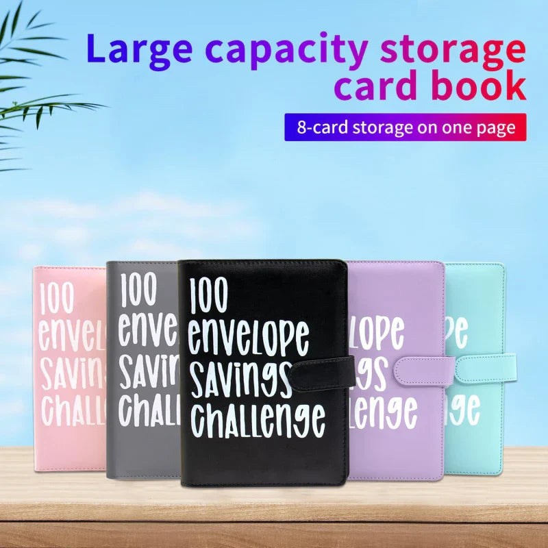 100 Day Couple's Challenge Journal – PU Leather Loose-Leaf Savings Book with Magnetic Buckle, Save & Make Money Notebook