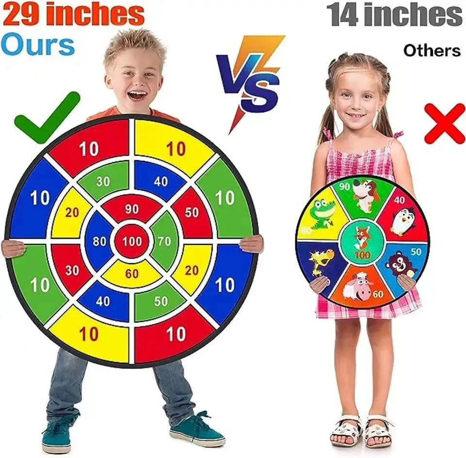 Kids Sticky Ball Dart Board Game - 74cm Interactive Educational Math Toy for Indoor & Outdoor Play