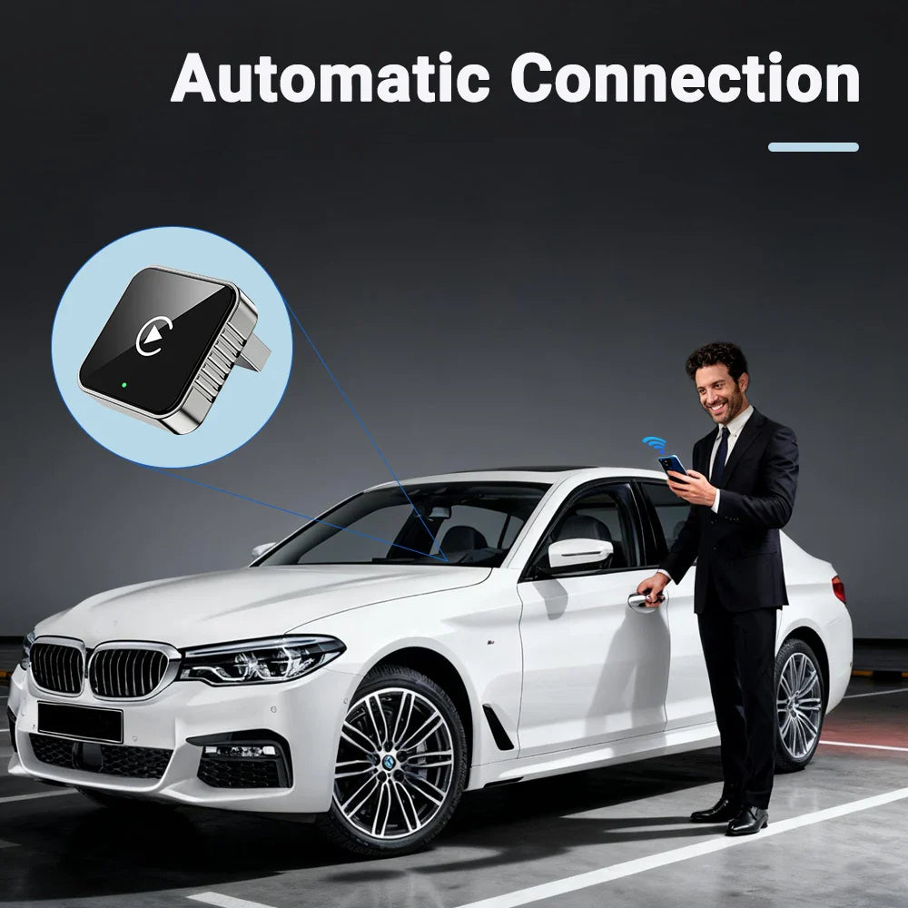 XUDA 2-in-1 Wired & Wireless CarPlay Android Auto Adapter – USB Dongle Smart Mini Box for OEM Car Stereo, Plug & Play Bluetooth