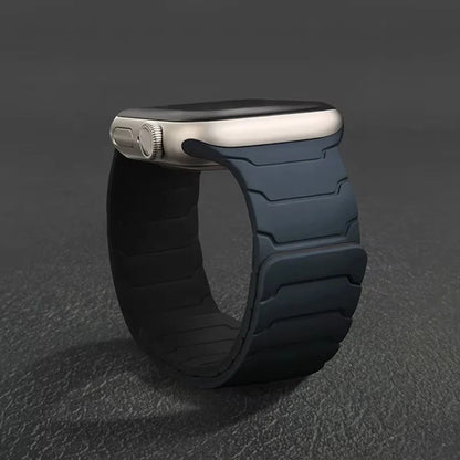 Silicone Magnetic Strap for Apple Watch - Adjustable Band for 49mm/46mm/45mm/44mm/42mm/41mm/40mm Series Ultra, SE & More