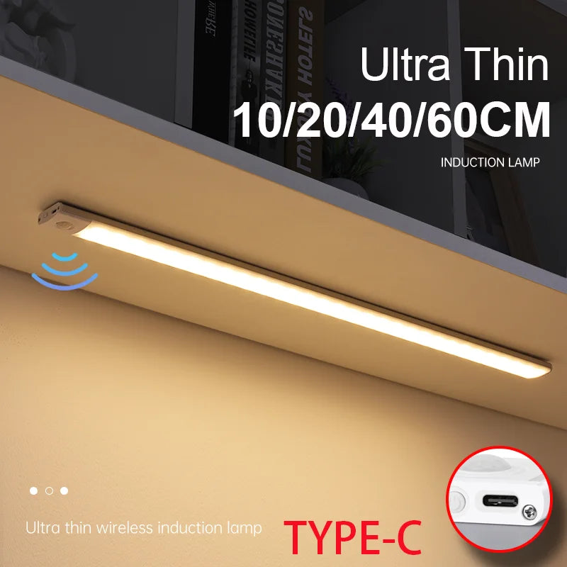 Versatile Lighting Solution: Bedroom Night Light Motion Sensor Lights - Wireless USB Under Cabinet Light for Kitchen, Bedroom, Wardrobe - Indoor Lighting Made Easy