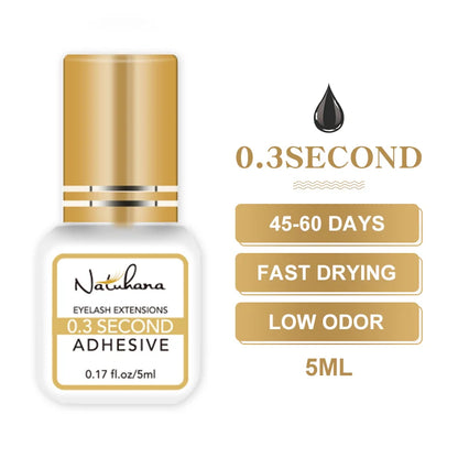 Professional Eyelash Extension Glue - 5ml Fast Drying Lash Adhesive with 0.3S-3S Dry Time for Strong False Lash Application