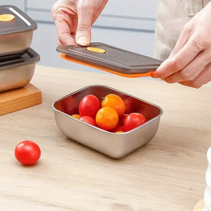 4-Piece Stainless Steel Food Storage Containers - Leakproof Stackable BPA-Free Set for Fridge, Freezer & Pantry