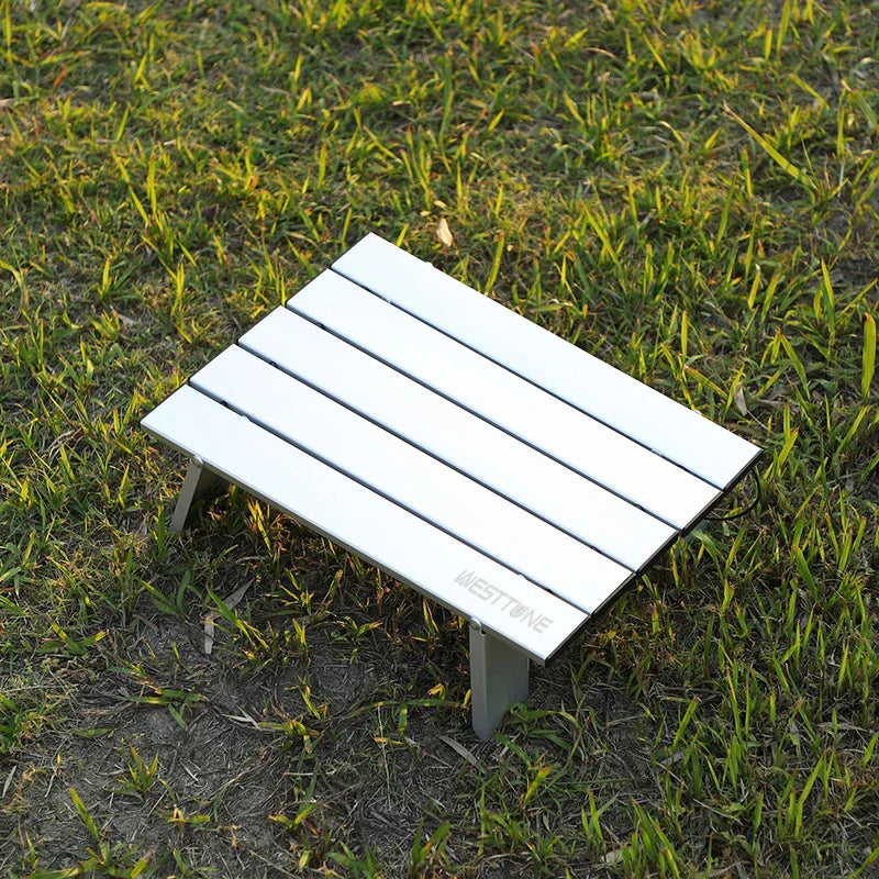 WESTTUNE Mini Camping Table – Ultralight Portable Aluminum Folding Table for Backpacking, Picnic & BBQ