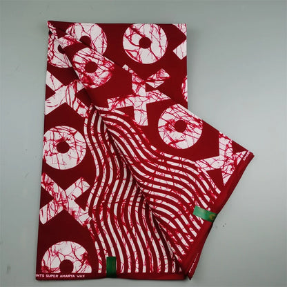 African Real Wax Ankara Fabric - 100% Cotton 6 Yards Nigerian Print Party Dress Sewing Material