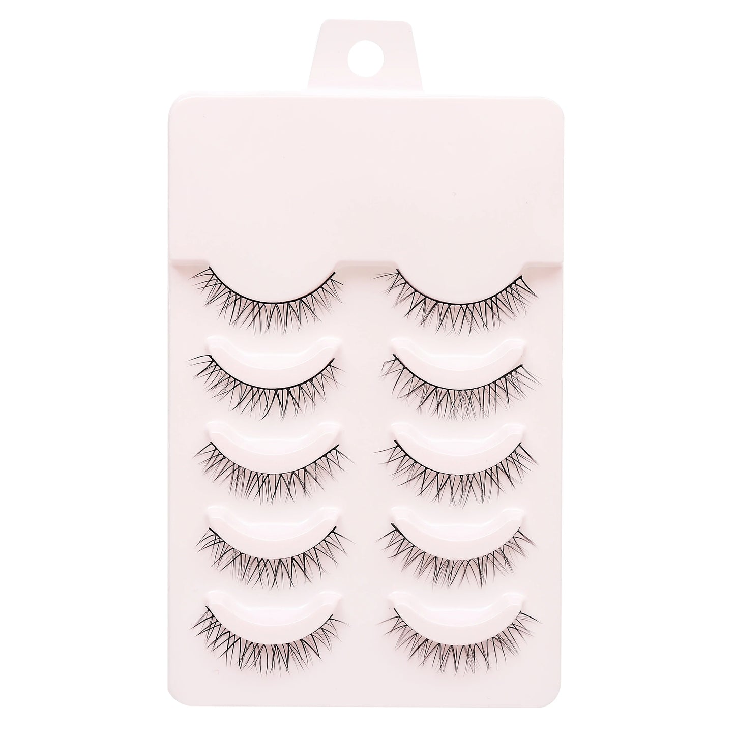 5 Pairs Manga Style Cosplay False Eyelashes – Soft Natural Short Mink Strip Lashes with Clear Band