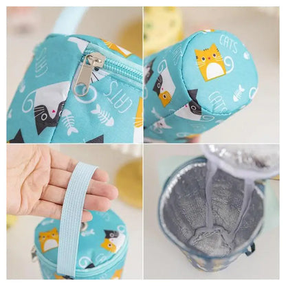 Portable Milk Tea Tote Bag – Insulated Heat Preservation Cup Carrier, Handbag for Drinks, Umbrella, and Camping Accessories