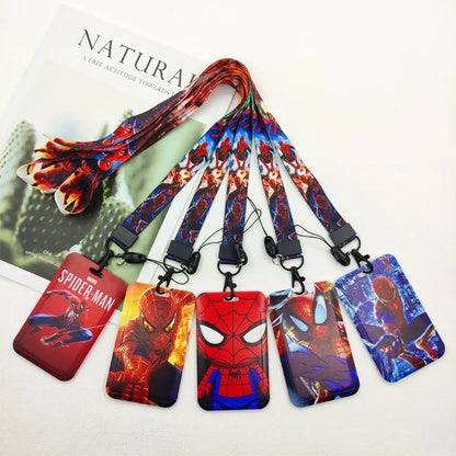 Disney Superhero ID Badge Holder Lanyard — Cartoon Neck Strap for Subway Card, Boys & Kids Campus Credential Case