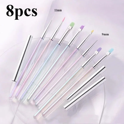 Nail Art Liner Brushes – Striping & Drawing Pens for Elongated Lines, 6–25mm Professional Manicure Design Tools