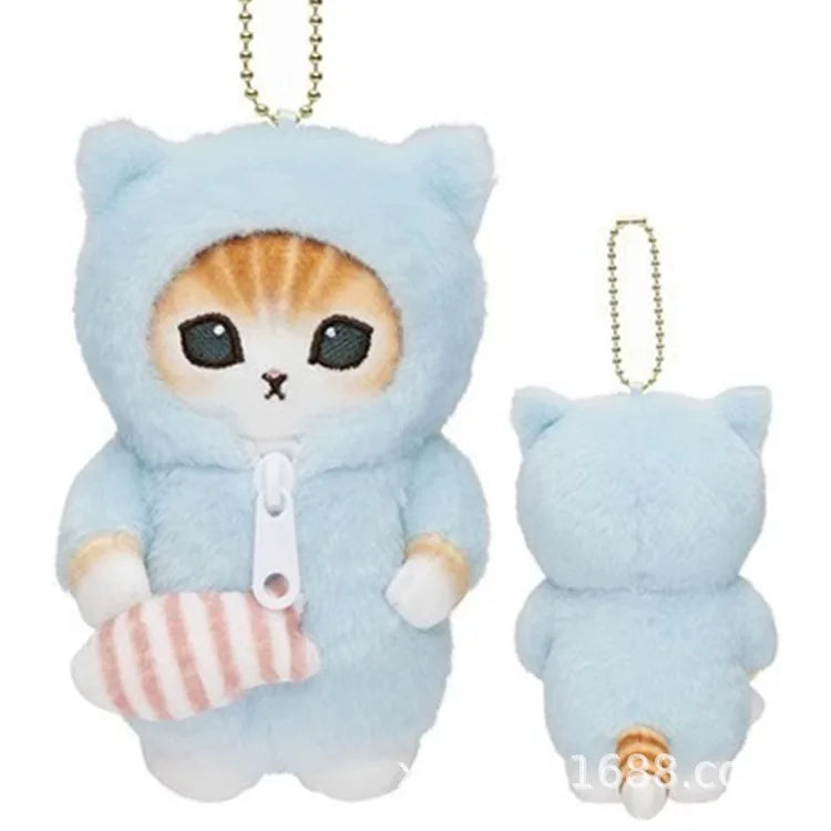 Kawaii Mofusand Shark Cat Keychain – Cute Cartoon Pendant Doll for Backpack & Decor