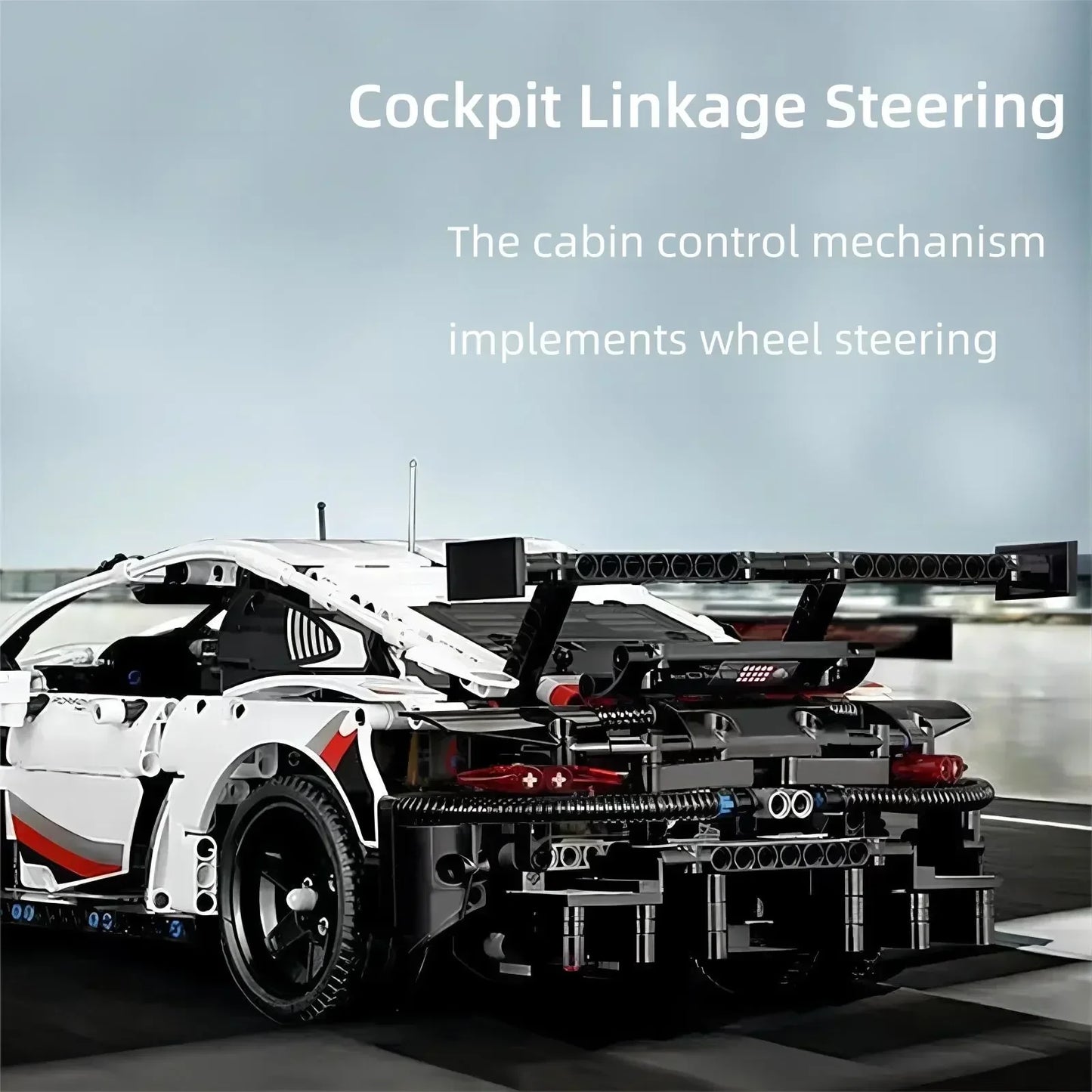 1580+PCS 1:10 Electric Sports Car Model - Assembled Building Blocks Compatible with 42096, Remote Control with Lights, DIY Birthday Gift