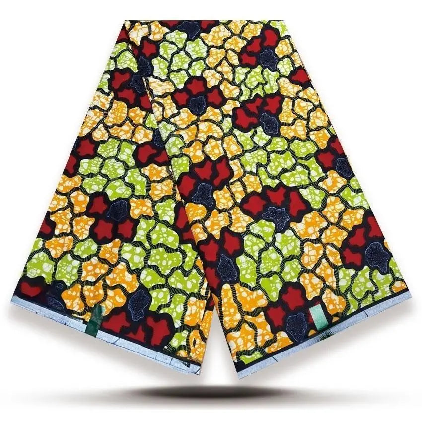 Original African Wax Print Fabric - 6 Yards Soft 100% Cotton Nigerian Ankara Pagne Batik Material