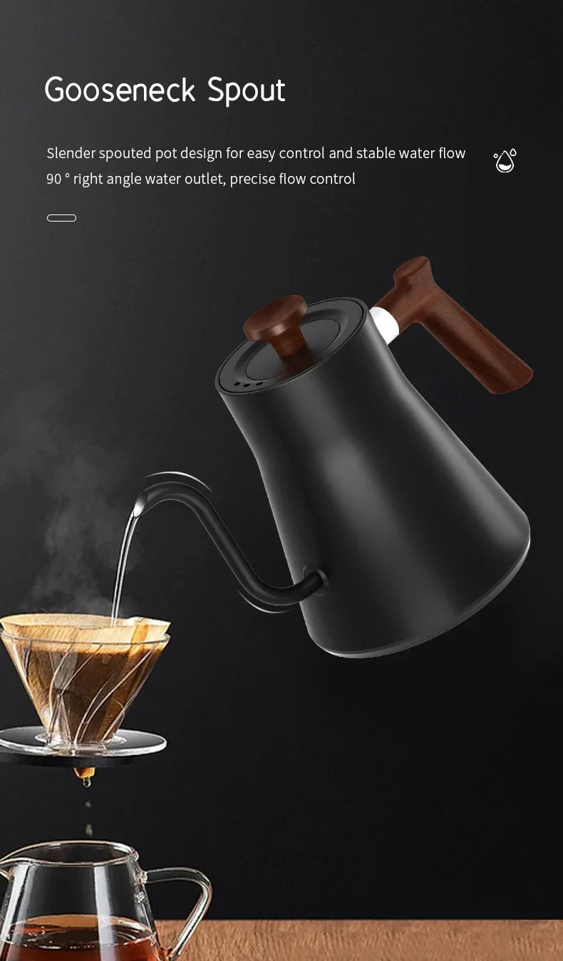 1200W Intelligent Electric Kettle - Gooseneck Hand Brewed Coffee Pot for Milk Powder & Precision Brewing