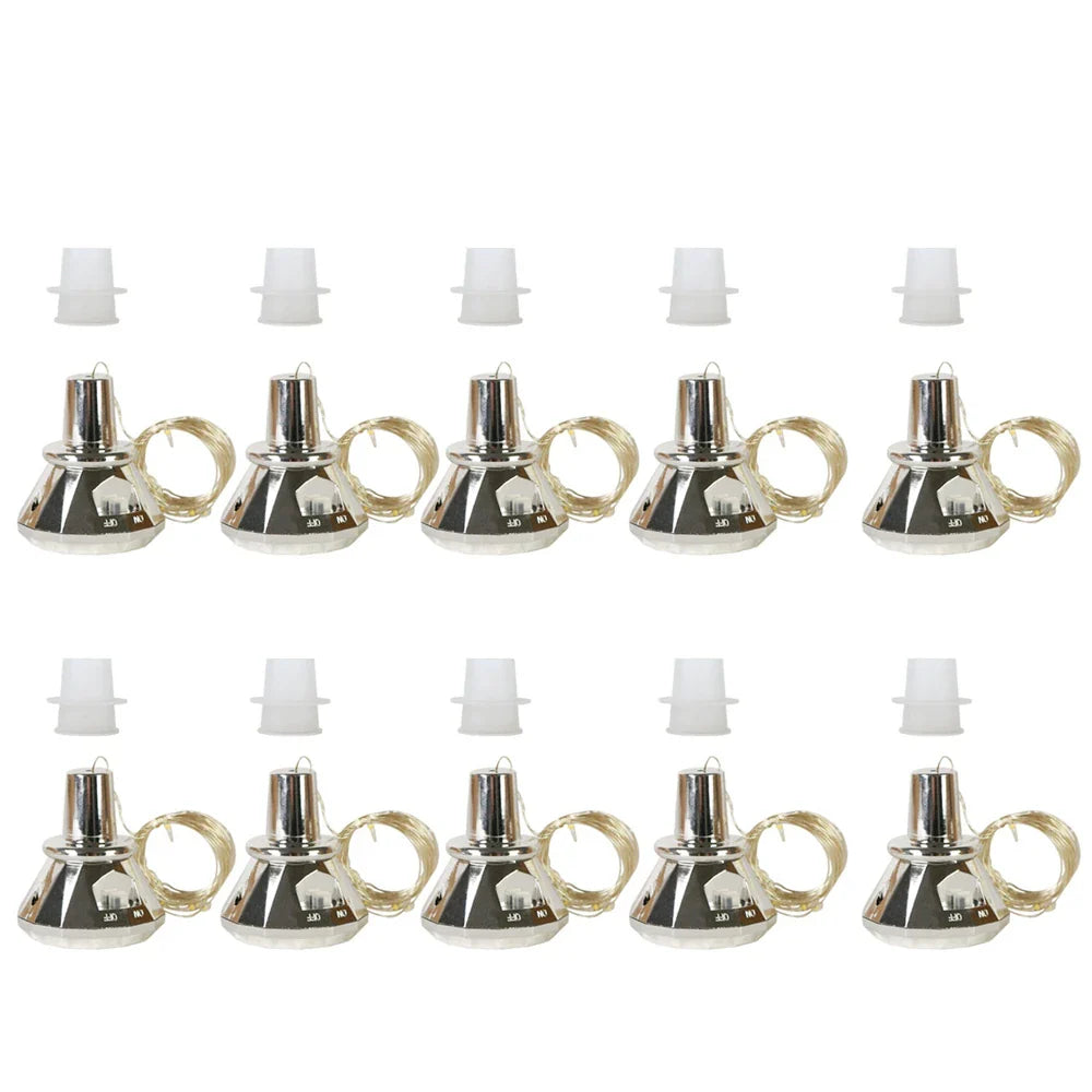 Updated Solar Wine Bottle Lights – 2M 20 LED Copper Wire Fairy String Lights for Xmas, Wedding & Party Decor, 4/8/10 Pack