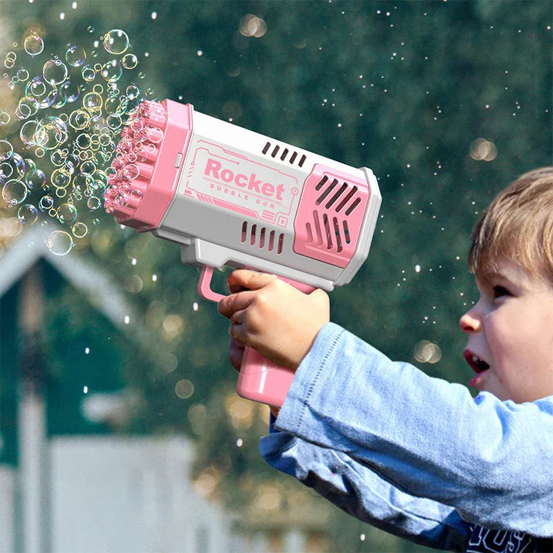 Handheld Fully Automatic Space Light Bubble Machine - Electric Children's Toy, Battery-Free & Bubble Water-Free, 40-Hole Design