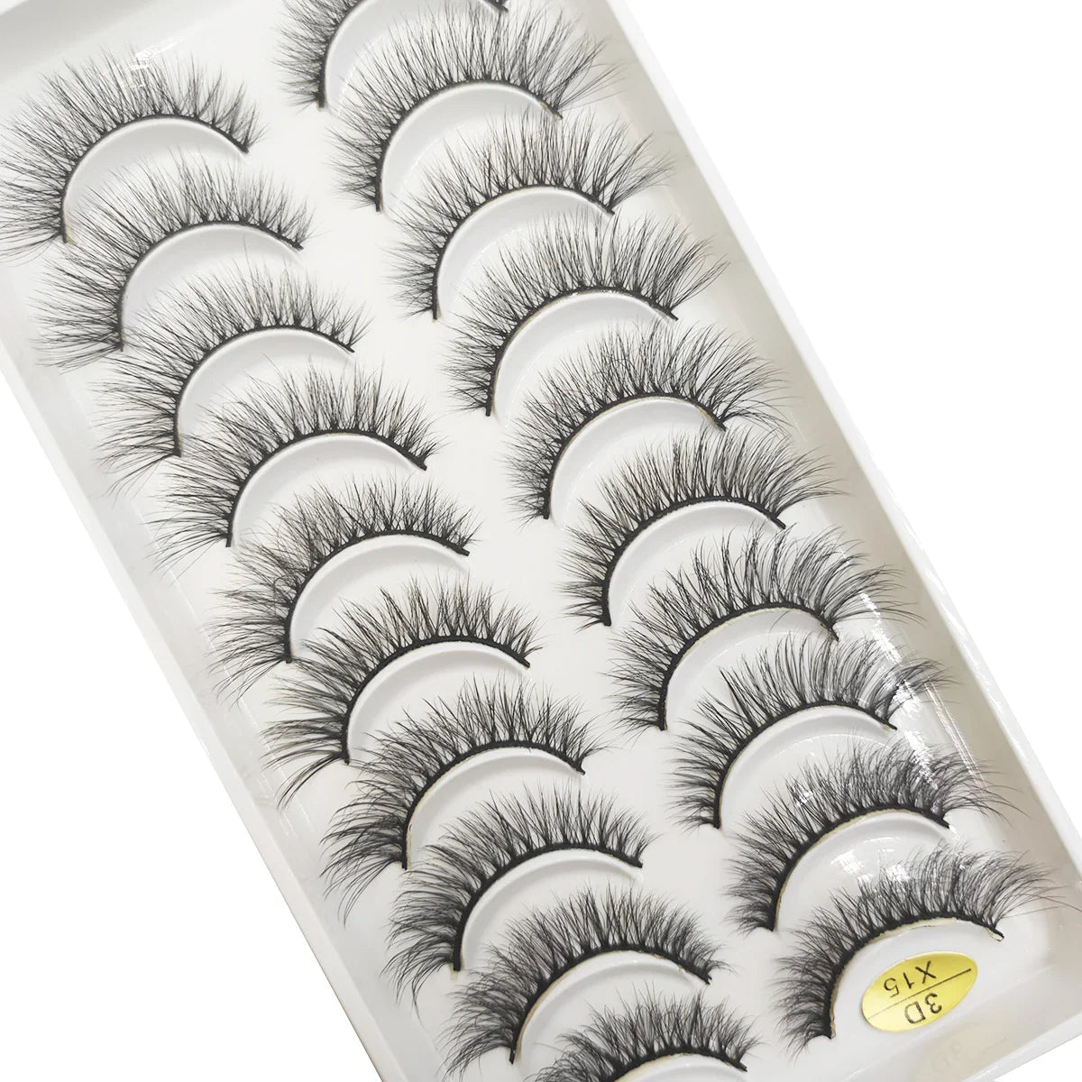 10 Pairs 3D Mink False Eyelashes – Soft Natural Cross Messy Dense Lash Extensions Makeup