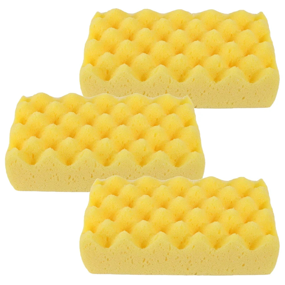Large Car Wash Sponge - High Density Wave Pattern Water Absorbent Cleaning Sponge for Car Paint Care