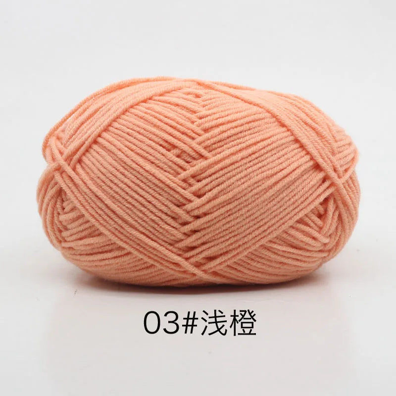40-50g/Set 4ply Milk Cotton Knitting Yarn – Dyed Lanas for Crochet, Sweaters, Hats & Dolls, Affordable Craft Supplies