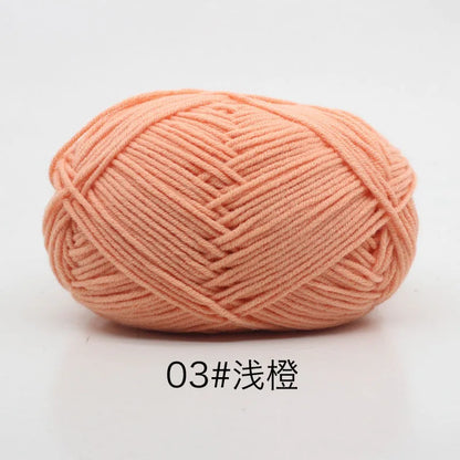 40-50g/Set 4ply Milk Cotton Knitting Yarn – Dyed Lanas for Crochet, Sweaters, Hats & Dolls, Affordable Craft Supplies