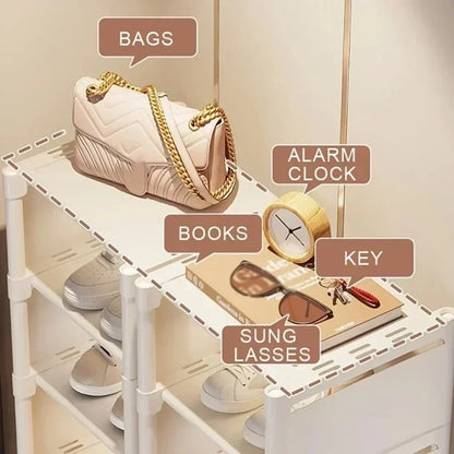 Stackable Shoe Organizer Rack – Adjustable, Space-Saving Shelf for Wall Corners | Multiple Layers Shoe Storage Solution