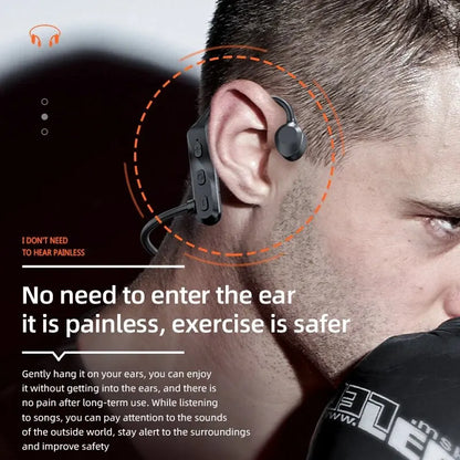 Immerse in Sound: K69 Bone Conduction Bluetooth Earphones - Hifi Music Headphones with Sport Ear-hook, Wireless Headsets, Mic, and Waterproof Earbuds