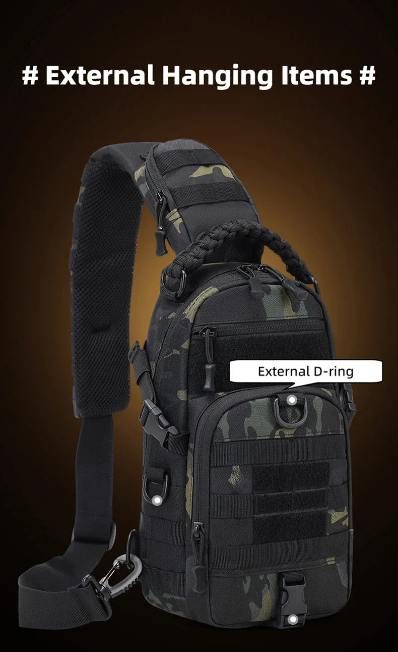 Men’s Tactical Camping Chest Bag – Outdoor MOLLE Sling Shoulder Pack for Hiking, Cycling, Fishing & Climbing