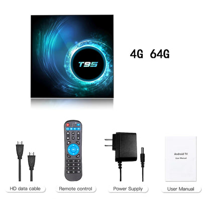 Smart TV Box T95 Plus 2025 — 6K HD Android 14, Allwinner H616, 4GB RAM, 64/128GB Storage, Dual WiFi Media Player