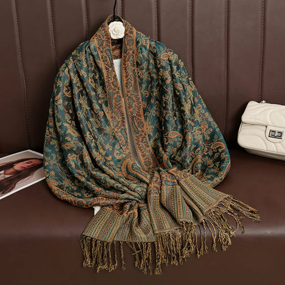 Luxury Autumn Cashmere Pashmina Shawl – Warm Winter Scarves for Women, Printed Cotton Foulard Stole Scarf 2023