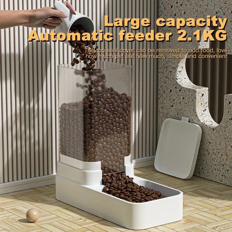 Cat & Dog Automatic Feeder with Water Dispenser – Gravity Food Storage Container