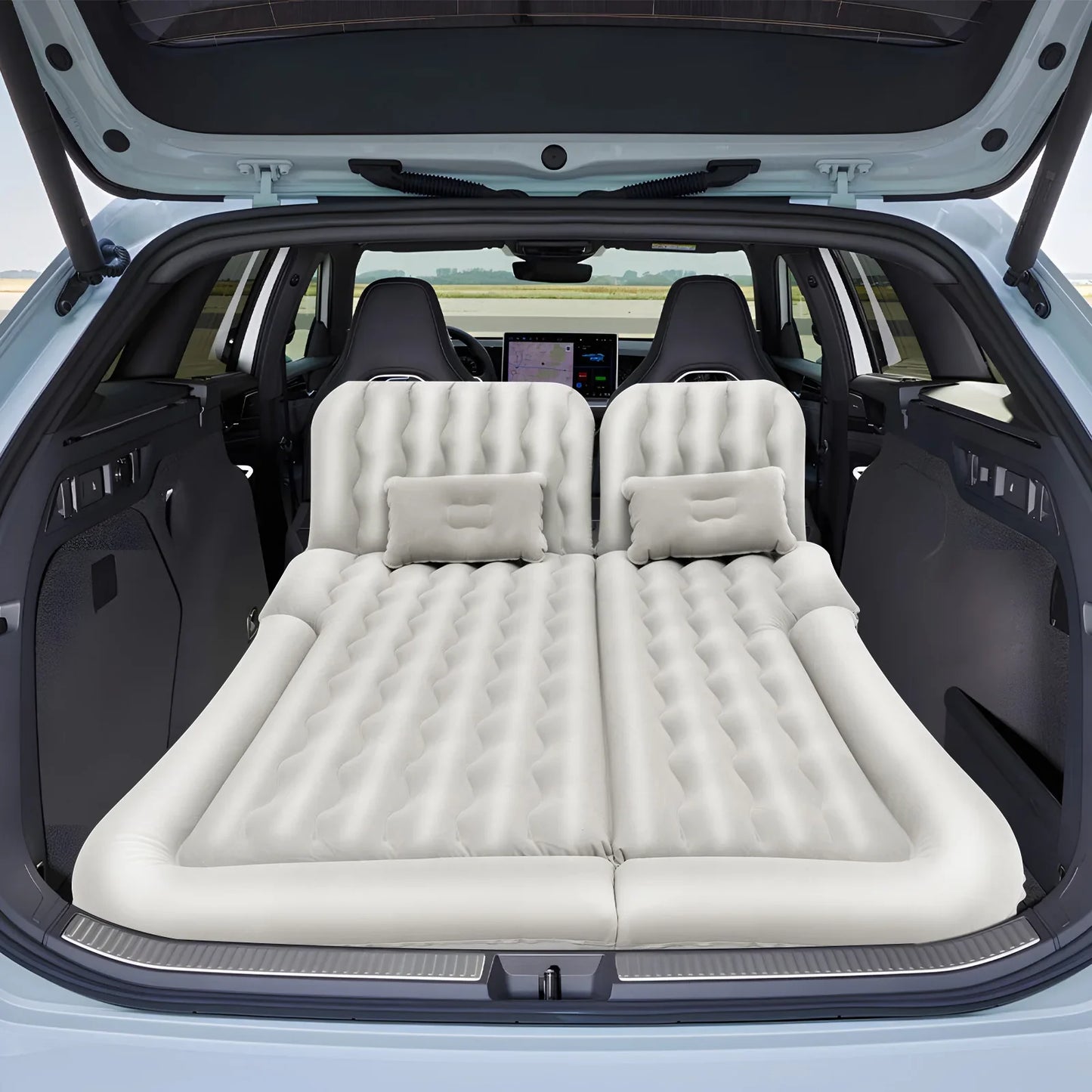 Universal Foldable Inflatable Car Bed - Portable Back Seat Air Mattress Set with Pump & Pillow