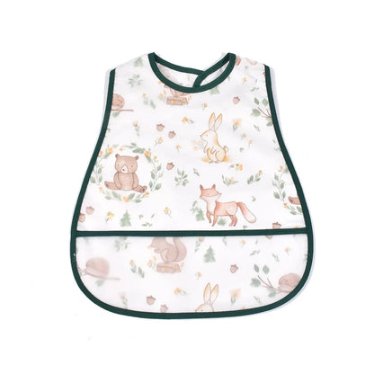 Adjustable Baby Bibs - Waterproof EVA Cotton Cartoon Feeding Bibs with Burp Cloth for Boys & Girls