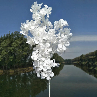 10pcs White Branch Snow Gypsophila Artificial Flowers – Cherry Blossom Wedding Arch Decoration