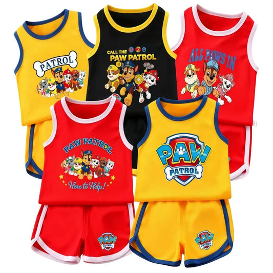 PAW Patrol Kids Soccer Jersey Set - Colorful Sleeveless Sportswear Training Outfit