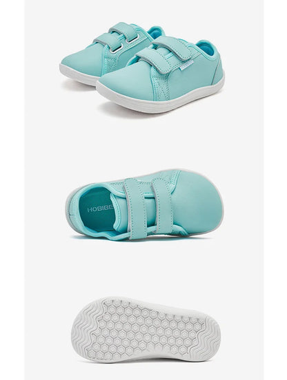 HOBIBEAR Kids Barefoot Shoes – Wide Toe Minimalist Lightweight Sneakers with Hook & Loop Artificial Leather for Boys and Girls