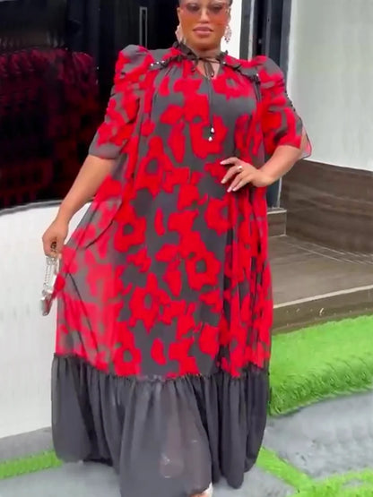 Plus Size African Party Dresses for Women 2026 - Summer Dashiki Ankara Print Muslim Maxi Gown