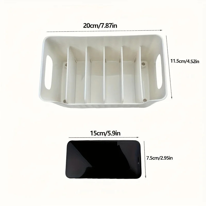 Clear Plastic Seasoning Storage Box – Adjustable Divider Kitchen Organizer for Spices, Snacks & Small Items